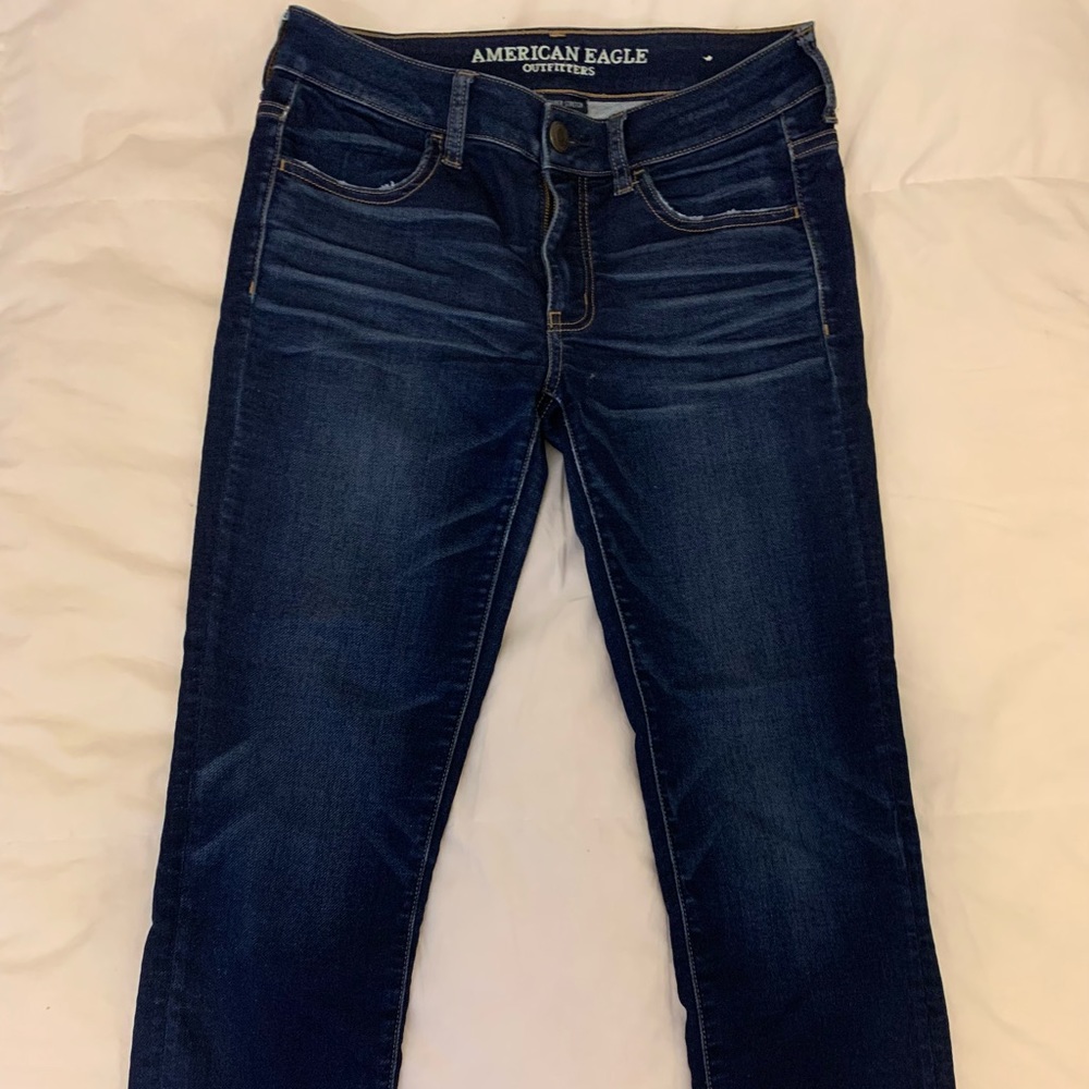 AE skinny jeans. Dark blue.